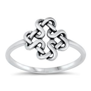 Silver Ring - Celtic Chevron Ring Sterling Silver Ring - 925 size 4-10